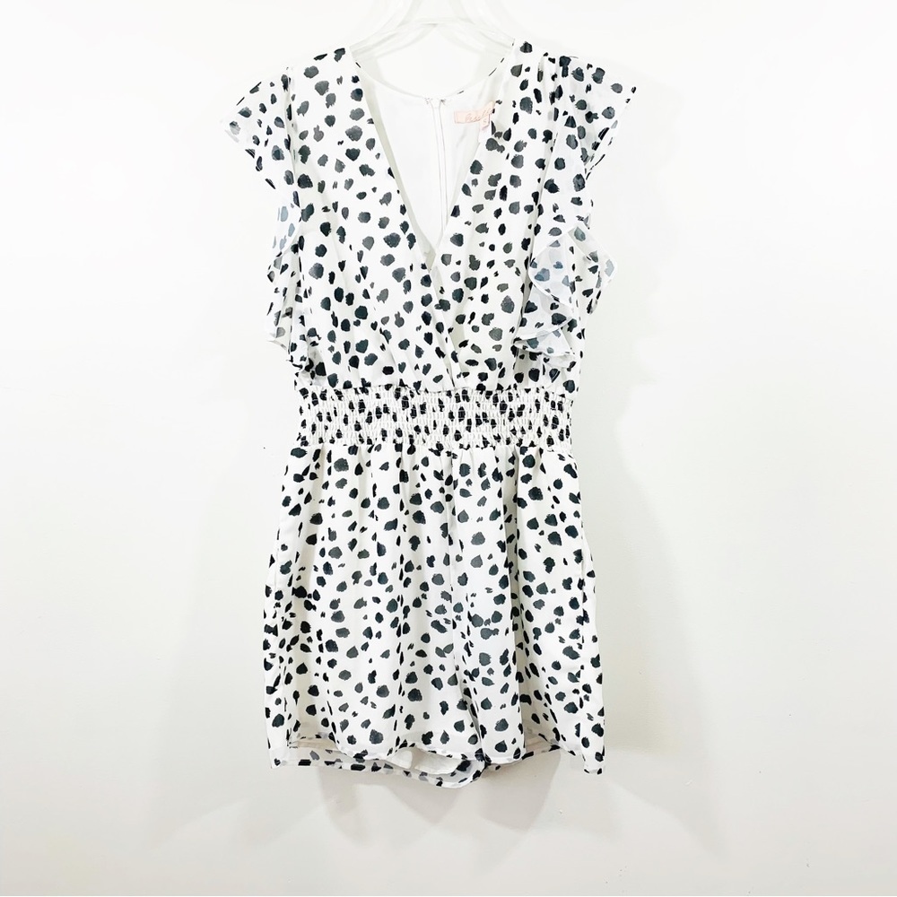 Anthropologie Hutch Dottie Flutter-Sleeved Romper